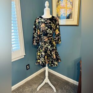Floral Black Dress